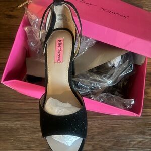 Betsey Johnson Glittery Black Heels